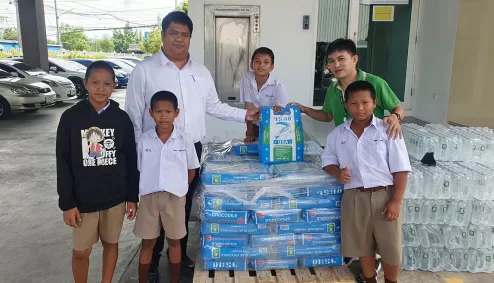 CSR มอบกาวซีเมนต์ฟ้า โรงเรียนวัดสหกรณ์รังสรรค์