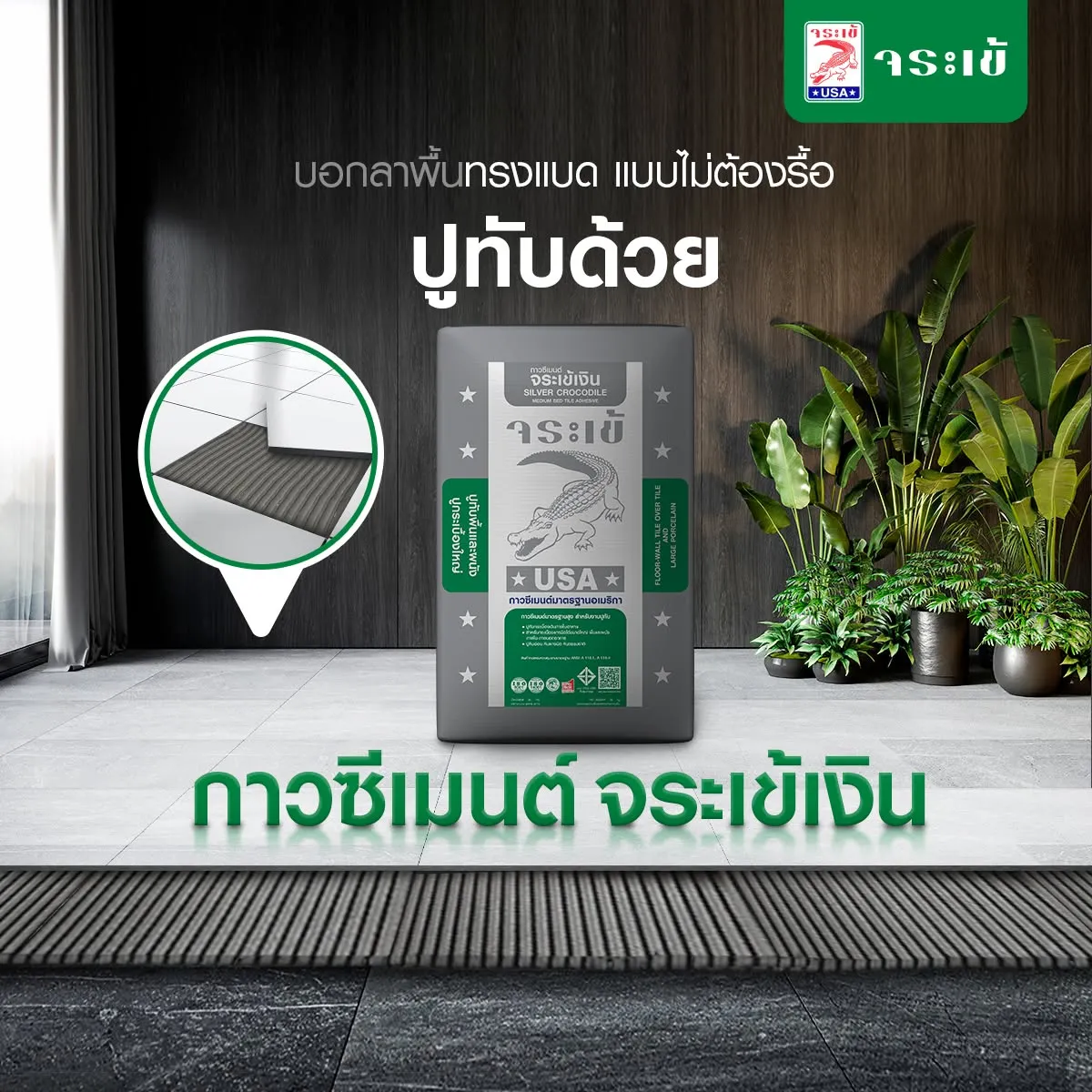 กาวซีเมนต์ จระเข้เงิน
