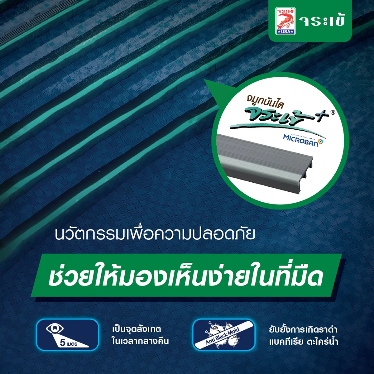 จมูกบันไดเรืองแสง จระเข้ พลัส ไมโครแบน