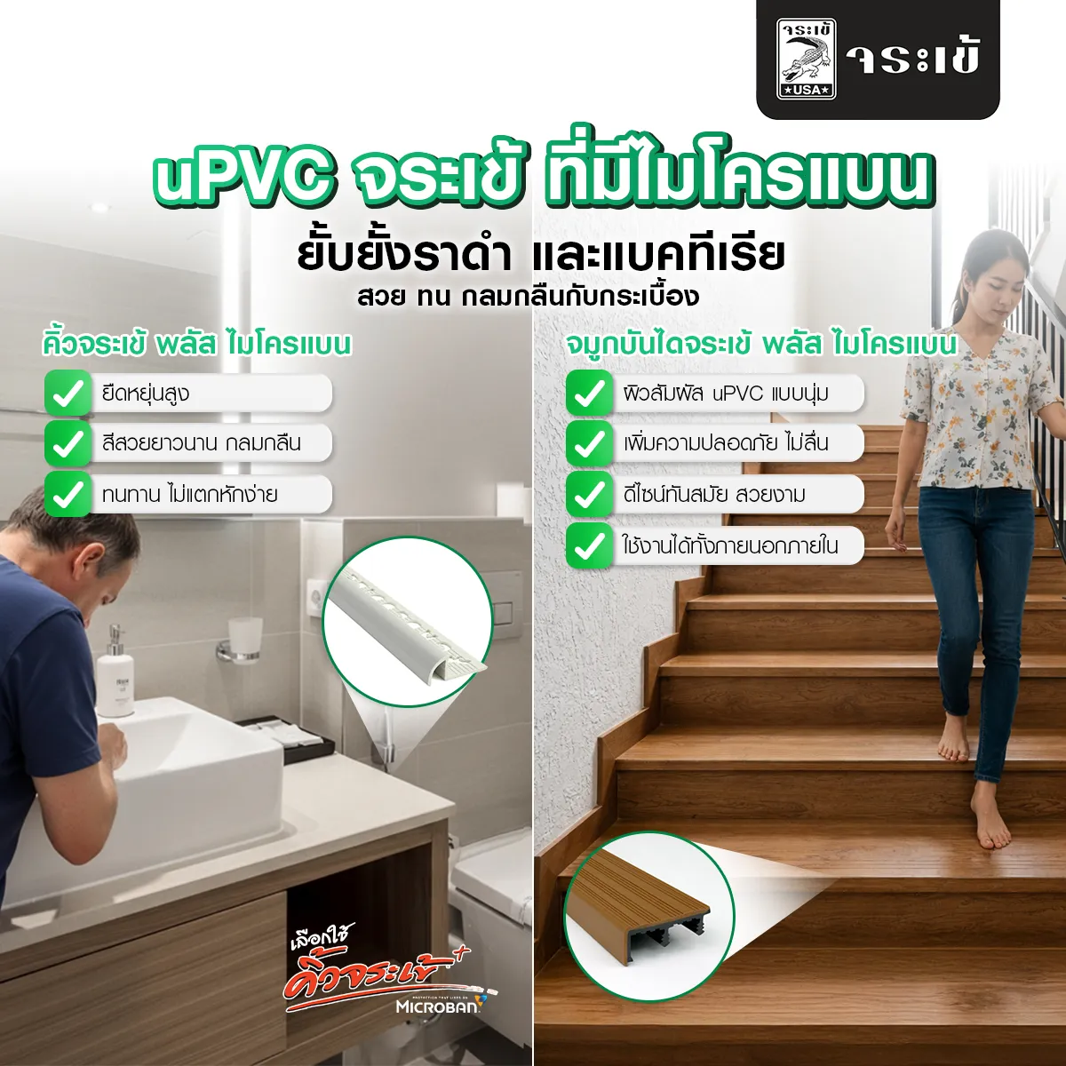 จมูกบันไดจระเข้มีเทคโนโลยีไมโครแบน