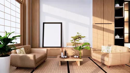 ห้องนั่งเล่นปูเสื่อทาทามิ