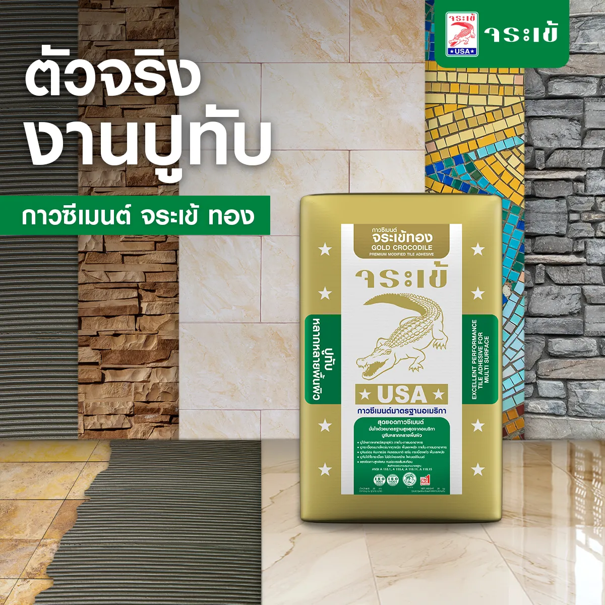 กาวซีเมนต์ จระเข้ทอง