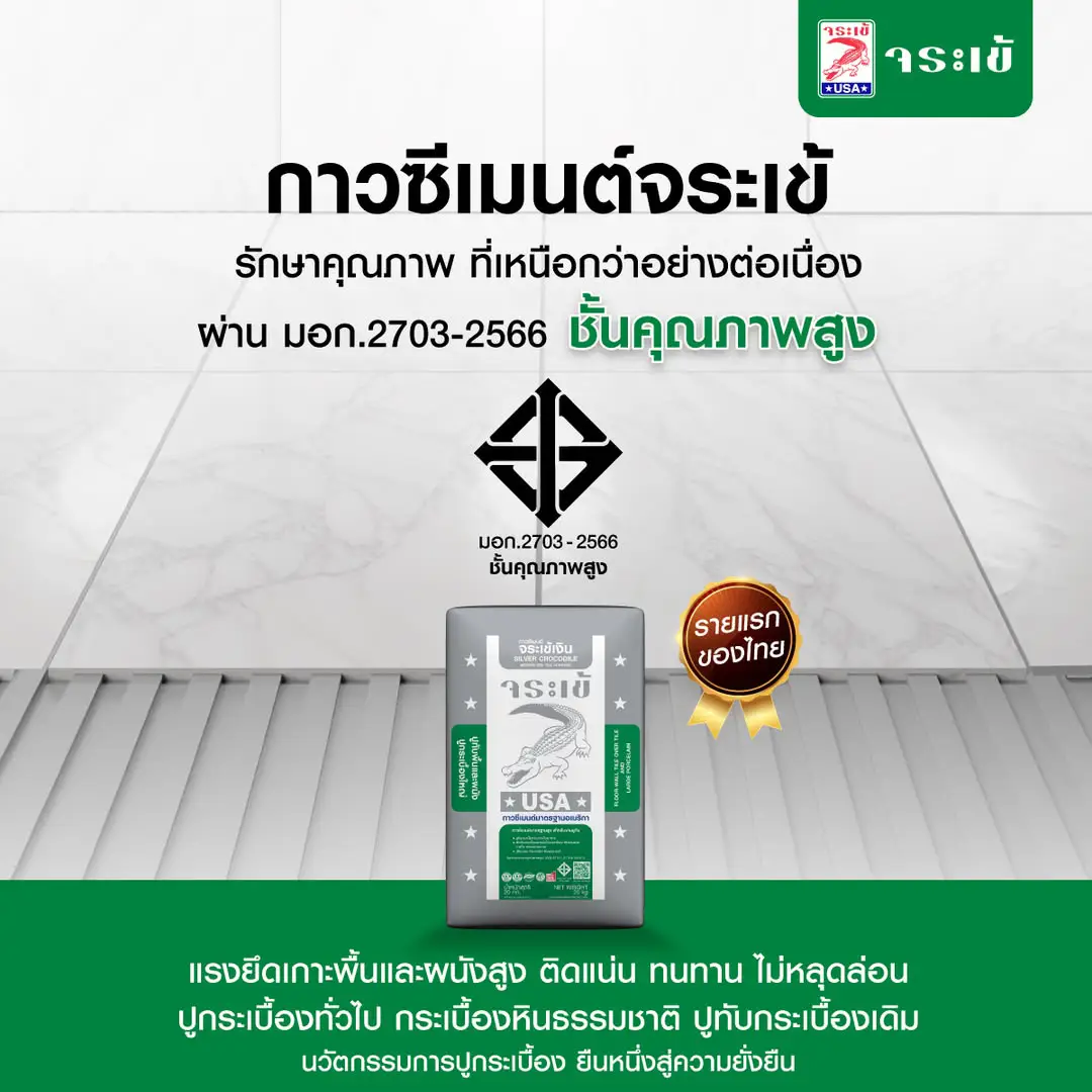 กาวซีเมนต์จระเข้ เงิน สำหรับงานปูทับ