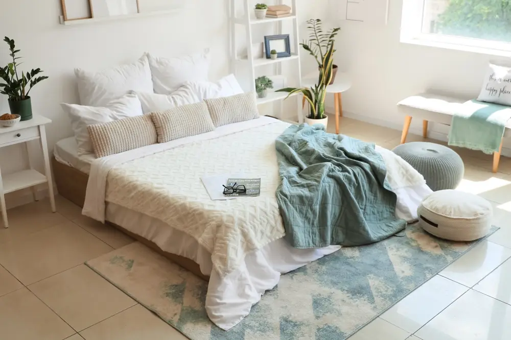 ห้องนอนตกแต่งอบอุ่น