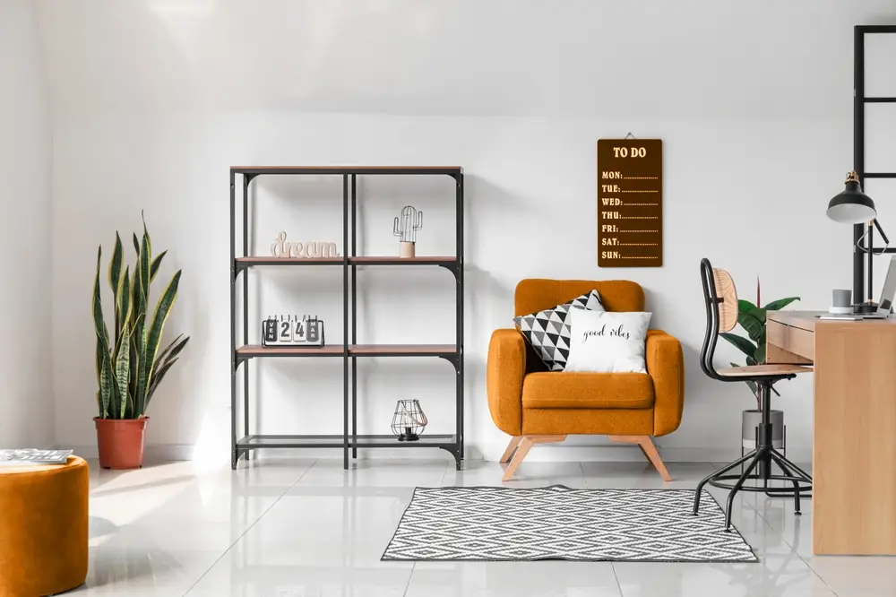 ห้องทำงานตกแต่งเรียบง่าย