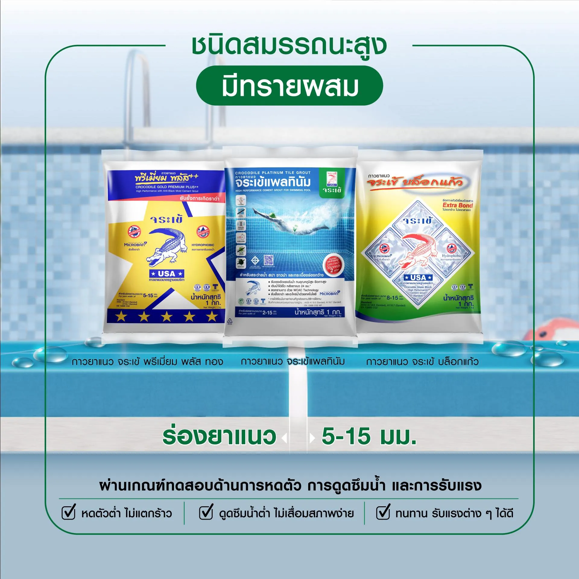 ยาแนวจระเข้สำหรับร่องกว้าง