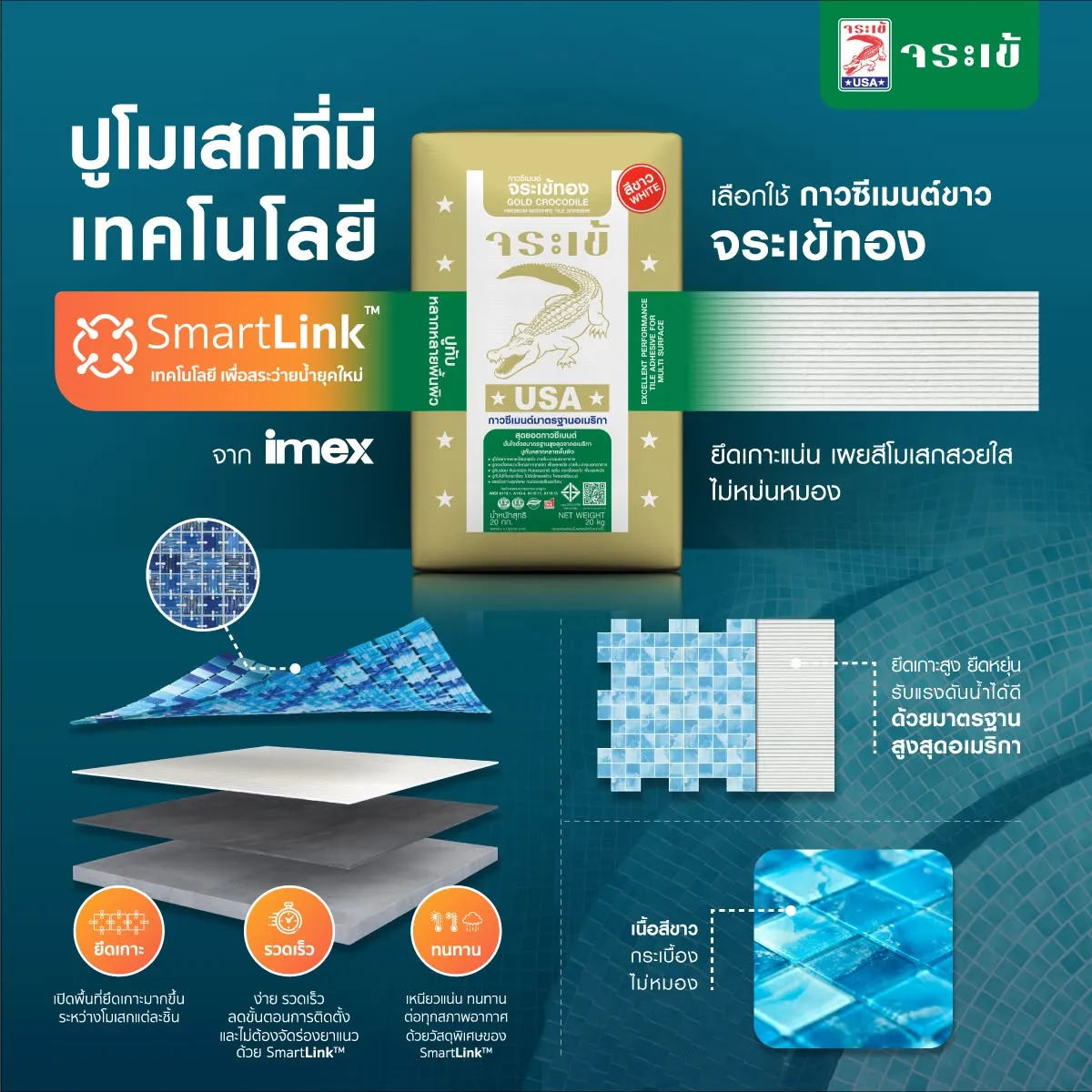 กาวซีเมนต์ จระเข้ทอง