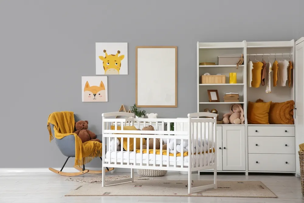 ห้องนอนเด็กสีเทา